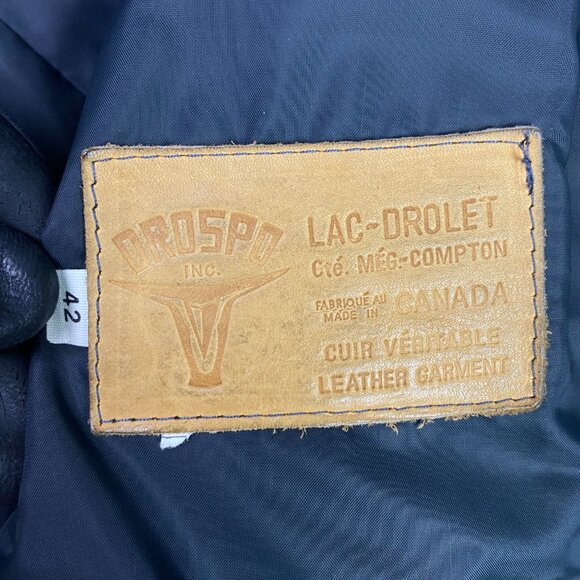 Vintage Drospo Cafe Racer Leather Jacket Men's 42 Gray Motorcycle Biker Talon - Picture 8 of 15